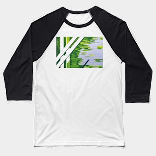 Bamboo grove in Spring Greens and Lilac Baseball T-Shirt